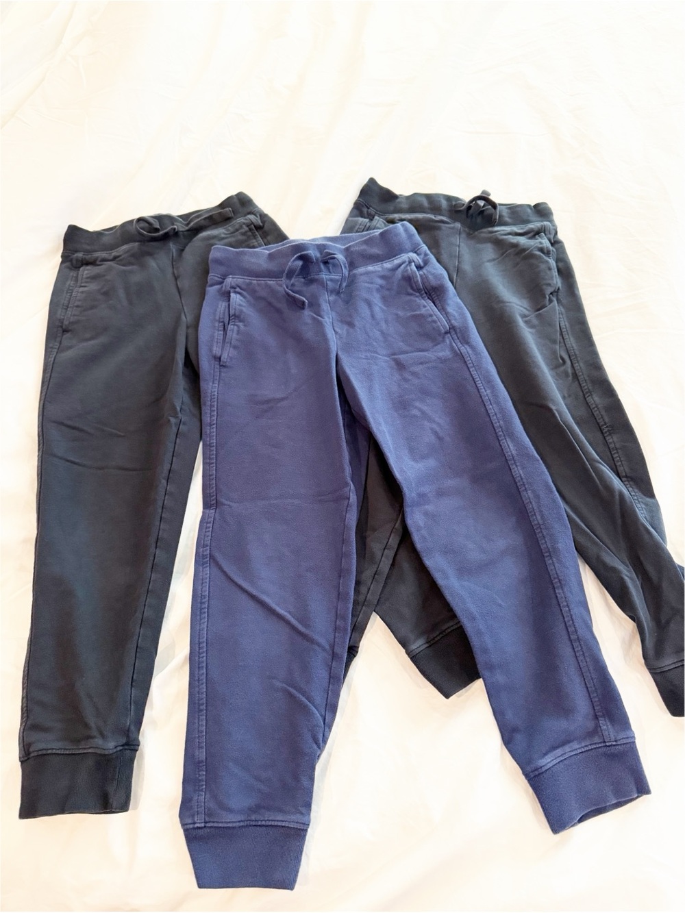 3 Pairs Primary Navy and Black Kids Jogger Pants Size 7
